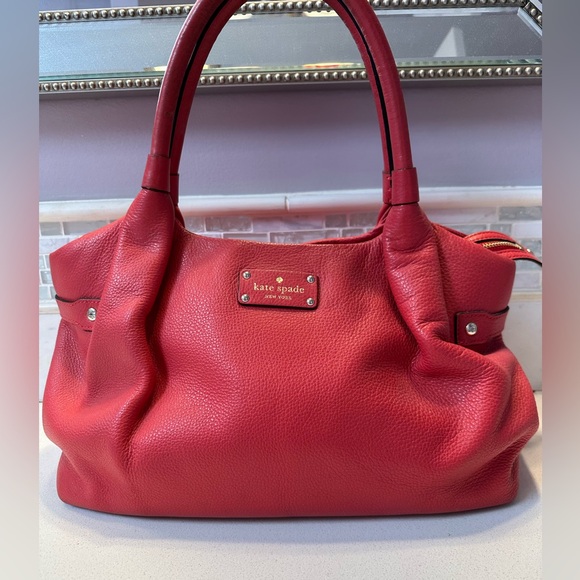 Kate Spade coral leather satchel - Picture 1 of 8